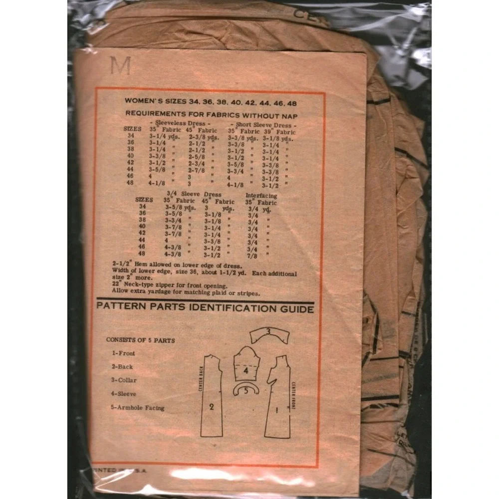 Vintage 60s Mail Order Sewing Pattern 9363 A-Line Shift Dress Front Zip Size 36